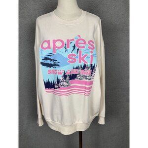 Selfie Juniors' Apres Ski Snowland And Sun Cozy Fleece Sweatshirt Size XL NWT's.